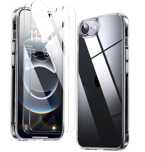 WEYNRBOX Hülle für iPhone 16e, iPhone 16 e Hülle mit 2 Displayschutzfolien Anti-Vergilbung Transparent Ultradünne case Cover, TPU Silikon Stoßfeste Handyhülle für iPhone 16 e 6.1", Transparent WEYNRBOX Hülle für iPhone 16e, iPhone 16 e Hülle mit 2 Displayschutzfolien Anti-Vergilbung Transparent Ultradünne case Cover, TPU Silikon Stoßfeste Handyhülle für iPhone 16 e 6.1", Transparent von WEYNRBOX