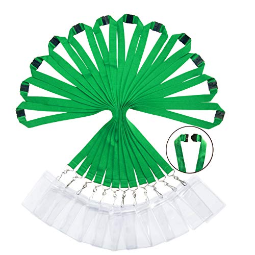 Packung mit 12 strapazierfähigen Polyester Lanyards mit Sicherheitsverschluss & wasserdichten transparenten Kartenhaltern - Verfügbar in Regenbogen von WEZEBEL