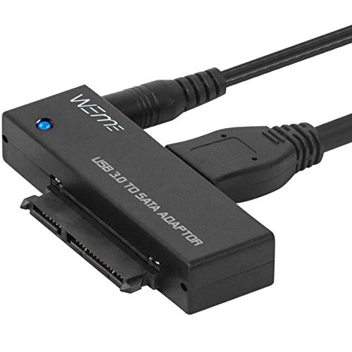 WEme USB 3.0 auf SATA Konverter Adapter für 2,5 3,5 Zoll Festplatte SSD HDD, Netzteil und USB 3.0 Kabel im Lieferumfang enthalten von WEme