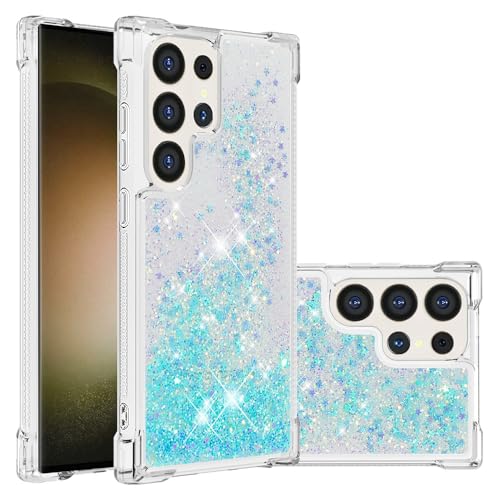 Galaxy S25 Ultra Glitzer Flüssig Hülle Mädchen, Transparent TPU Schutz Tasche Fallschutz Handyhülle Bling Quicksand Bumpercase Ultradünne Silikon Schutzhülle Kompatibel mit Samsung Galaxy S25 Ultra von WFCKPQF
