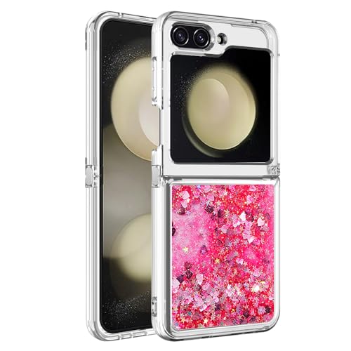 Galaxy Z Flip6 Bling Flüssig Handyhülle Damen, Silikon Schutztasche Kratzfest Hülle Glitzer Flüssig Bewegende Treibsand Handytasche Bumper Case Kompatibel mit Samsung Galaxy Z Flip6, Bling Rosa Galaxy Z Flip6 Bling Flüssig Handyhülle Damen, Silikon Schutztasche Kratzfest Hülle Glitzer Flüssig Bewegende Treibsand Handytasche Bumper Case Kompatibel mit Samsung Galaxy Z Flip6, Bling Rosa von WFCKPQF