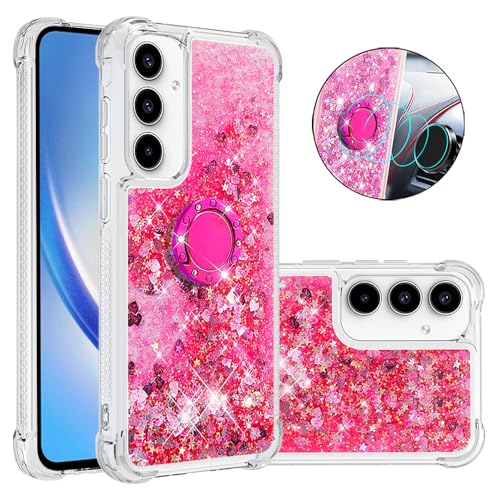 Glitzer Flüssig Hülle für Galaxy A56 mit Ring Halterung, Silikon Schutztasche Kratzfest Handy Hülle Flüssig Bewegende Glänzende Tasche Bumper Case Kompatibel mit Samsung Galaxy A56, Bling Rosa Glitzer Flüssig Hülle für Galaxy A56 mit Ring Halterung, Silikon Schutztasche Kratzfest Handy Hülle Flüssig Bewegende Glänzende Tasche Bumper Case Kompatibel mit Samsung Galaxy A56, Bling Rosa von WFCKPQF