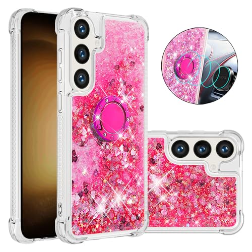 Glitzer Flüssig Hülle für Galaxy S25 Plus mit Ring Halterung, Silikon Schutztasche Kratzfest Handy Hülle Flüssig Bewegende Glänzende Tasche Bumper Kompatibel mit Samsung Galaxy S25 Plus, Bling Rosa Glitzer Flüssig Hülle für Galaxy S25 Plus mit Ring Halterung, Silikon Schutztasche Kratzfest Handy Hülle Flüssig Bewegende Glänzende Tasche Bumper Kompatibel mit Samsung Galaxy S25 Plus, Bling Rosa von WFCKPQF