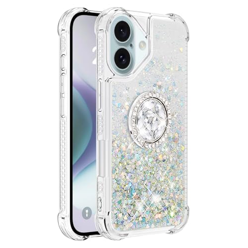 kompatibel mit iPhone 16 Plus Schutz Hülle mit Ring Ständer, Bumper Silikon Schutz Tasche Vergilbungsbeständig Bling Flüssig Handyhülle Bumper Handyhülle Ultradünne kompatibel mit iphone 16 Plus kompatibel mit iPhone 16 Plus Schutz Hülle mit Ring Ständer, Bumper Silikon Schutz Tasche Vergilbungsbeständig Bling Flüssig Handyhülle Bumper Handyhülle Ultradünne kompatibel mit iphone 16 Plus von WFCKPQF