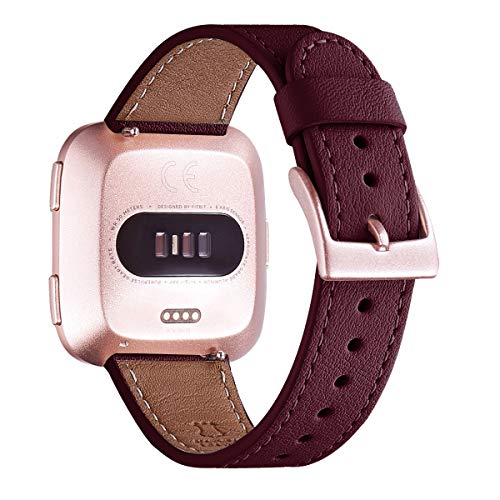 WFEAGL Ersatz-Armband für Fitbit Versa Fitness Smart Watch, genarbtes Leder von WFEAGL