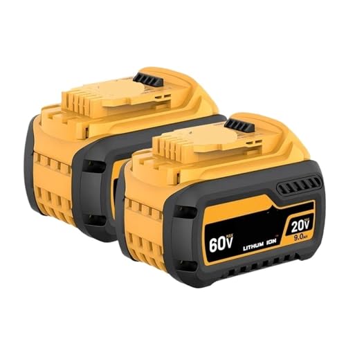 20V/60V 6,0 Ah Li-Ionen-Akku mit BDC112-Ladegerät – Kompatibel mit Dewalt DCB206/DCB200-Werkzeugen – Hochleistungs-Ersatz for kabellose Rasenmäher, Bohrmaschinen und Outdoor-Geräte(Battery 9AH X2) von WFGJSK