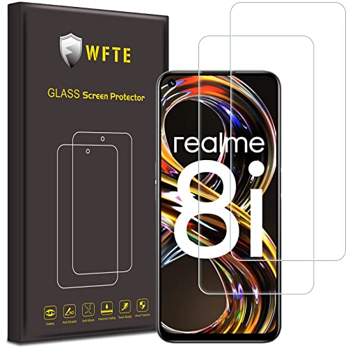 WFTE [2 Stück Compatible for Oppo Realme 8i Panzerglas Schutzfolie 9H Härte, Anti-Kratzen, Anti-Öl, Anti-Bläschen Schutzfolie Displayschutzfolien von WFTE