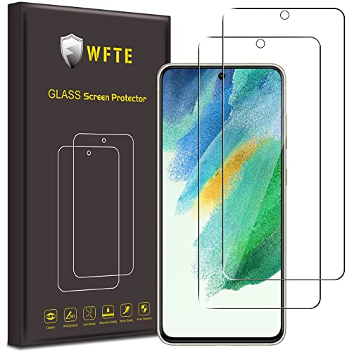 WFTE [2 Stück] Compatible for Samsung Galaxy S21 FE 5G Panzerglasfolie Schutzfolie 9H Härte, Anti-Kratzen, Anti-Öl, Anti-Bläschen Schutzfolie Displayschutzfolien von WFTE