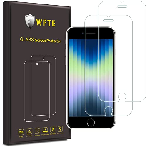 WFTE [2 Stück] Schutzfolie Kompatibel mit iPhone SE 3/iPhone SE 2 Schutzfolie 9H Härte, Anti-Kratzen, Anti-Öl, Anti-Bläschen Schutzfolie Displayschutzfolien von WFTE