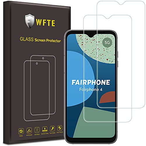 WFTE [2 Stück Schutzfolie für Fairphone 4 Panzerglas Glasfolie 9H Härte, Anti-Kratzen, Anti-Bläschen Displayschutzfolien Panzer Schutz Glas für Fairphone 4 von WFTE