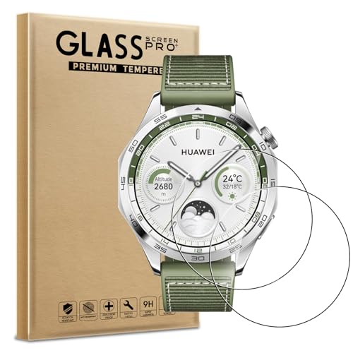 WFTE [2 Stück Schutzfolie für Huawei Watch GT 4 46mm [Nicht Gehärtetes Glas] [Flexible Folie] [Anti-Kratzen] TPU Soft HD Klar Schutzfolie, Anti-Bubble Displayschutzfolien von WFTE
