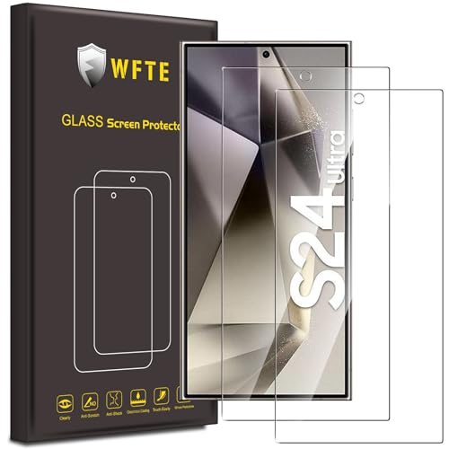 WFTE [2 Stück Schutzfolie für Samsung Galaxy S24 Ultra 5G Panzerglas Glasfolie 9H Härte, Anti-Kratzen, Anti-Bläschen Displayschutzfolien Panzer Schutz Glas für Samsung Galaxy S24 Ultra 5G von WFTE