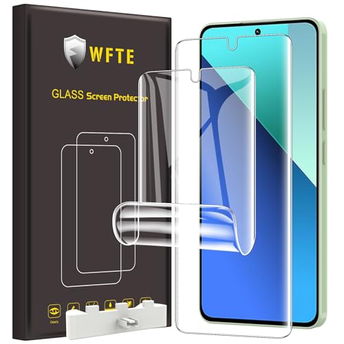 WFTE [2 Stück Schutzfolie für Xiaomi Redmi Note 13 4G TPU [Nicht Gehärtetes Glas] Anti-Kratzen,Anti-Öl,Anti-Bläschen Weich Displayschutzfolie kompatibel mit Xiaomi Redmi Note 13 4G von WFTE