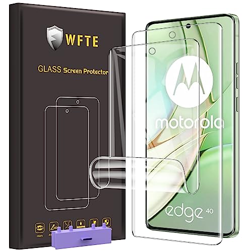 WFTE [2 Stück Schutzfolie mit Motorola Edge 40 Neo TPU [Nicht Gehärtetes Glas] Anti-Kratzen,Anti-Öl,Anti-Bläschen Weich Displayschutzfolie kompatibel mit Motorola Edge 40 Neo von WFTE