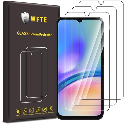 WFTE [3 Stück Schutzfolie für Samsung Galaxy A05S/A05 Panzerglas Glasfolie 9H Härte, Anti-Kratzen, Anti-Bläschen Displayschutzfolien Panzer Schutz Glas für Samsung Galaxy A05S/A05 von WFTE