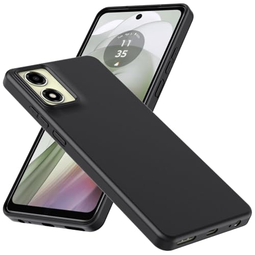 WFTE Hülle für Motorola Moto E14/G24/G04/G04S Handyhülle [Ultra Dünn] [Kratzfest] [Passgenau Dünn Matt] Premium TPU Silikon Case Schutzhülle Weiche Staubabweisend Hülle für Moto E14- Schwarz von WFTE