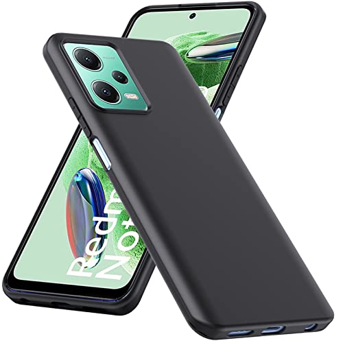 WFTE Hülle für Xiaomi Redmi Note 12/Poco X5 5G Handyhülle [Ultra Dünn] [Kratzfest] [Passgenau Dünn Matt] Premium TPU Silikon Case Schutzhülle Weiche Staubabweisend Hülle für Redmi Note 12- Schwarz von WFTE