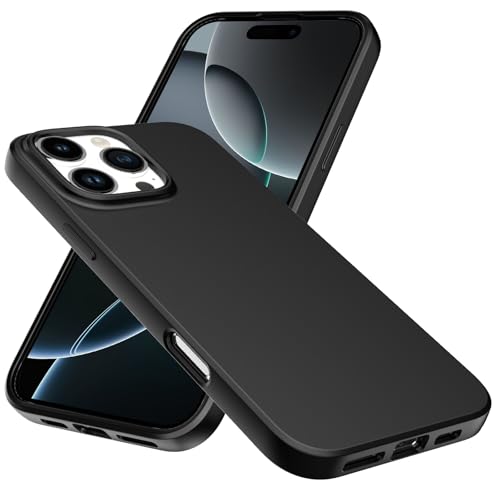 WFTE Hülle für iPhone 16 Pro Handyhülle [Ultra Dünn] [Kratzfest] [Passgenau Dünn Matt] Premium TPU Silikon Case Schutzhülle Weiche Staubabweisend Hülle für iPhone 16 Pro 6.3- Schwarz von WFTE