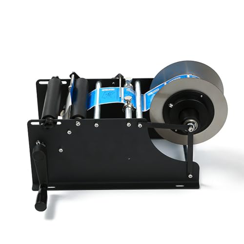 WFUAHA Handbetriebene Rundflaschen-Etikettiermaschine, Wasser-Saft-Flaschen-Etikettierer, 20-40 Stück/Minute, geeignet für Etikettenbreiten von 10-100mm und Längen von 10-300mm, für runde Flaschen. von WFUAHA