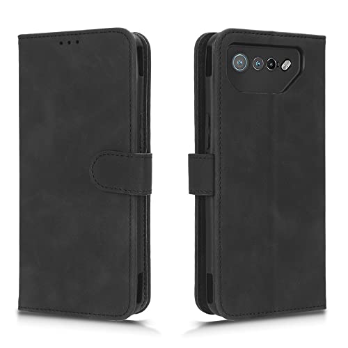 WGIL Asus ROG Phone 7/ROG Phone 7 Ultimate Hülle,High Grade Leder Geldbörse mit [Kartensteckplätze] Flip Schutzhülle Cover für Asus ROG Phone 7/ROG Phone 7 Ultimate (Schwarz) von WGIL