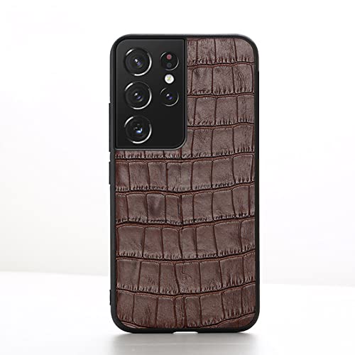 Krokodildruck Leder Stone Grain Cover Hülle Für Samsung Galaxy S21 Ultra S20 FE S8 S9 S10 Plus Note 20 10 A52 A51 A71 A72 A50 A32 A12,braun,Für S20 FE (4G,5G) von WGOUT
