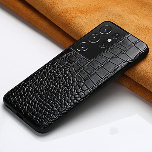 Krokodilleder-Leder-Kuh-Abdeckungs-Fall für Samsung Galaxy S21 Ultra S20 FE S8 S9 S10 S21 Plus Note 20 10 A52 A51 A71 M21 M51 M31 A31, Schwarz, für S20 FE (4G, 5G) von WGOUT