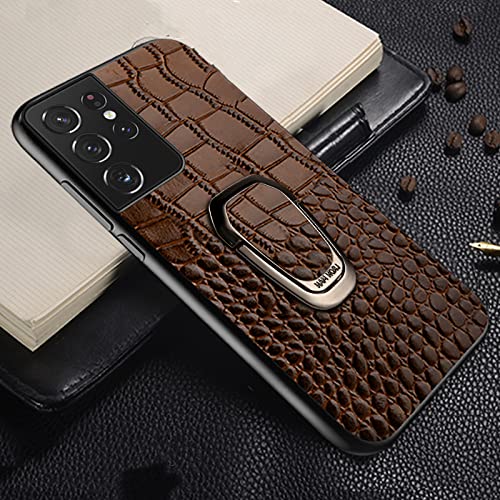 Krokoprägung Lederhalterung Hülle für Samsung Galaxy S21 Ultra S8 S9 S10 Plus S20 FE Note 20 10 9 A52 A51 A71 A72 A31 M31 M51,Kaffee,Für S20 FE (4G,5G) von WGOUT