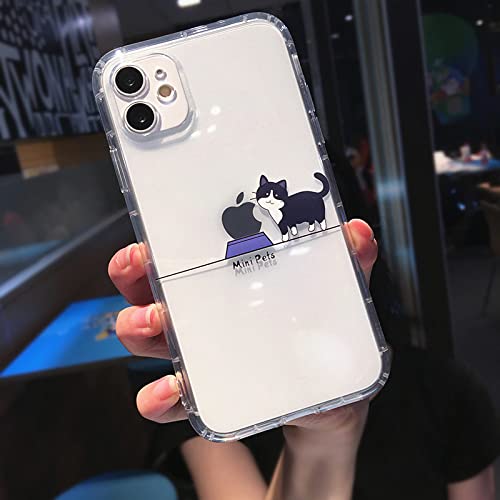 WGOUT Netter Karikatur-Tier-Katzen-Hund-Schwein-Telefonkasten für iPhone 11 13 Pro Max X XS XR 12 Mini 7 8 Plus 6S Lustiges Paar Transparente weiche Abdeckung, Katze, 12 pro max WGOUT Netter Karikatur-Tier-Katzen-Hund-Schwein-Telefonkasten für iPhone 11 13 Pro Max X XS XR 12 Mini 7 8 Plus 6S Lustiges Paar Transparente weiche Abdeckung, Katze, 12 pro max von WGOUT