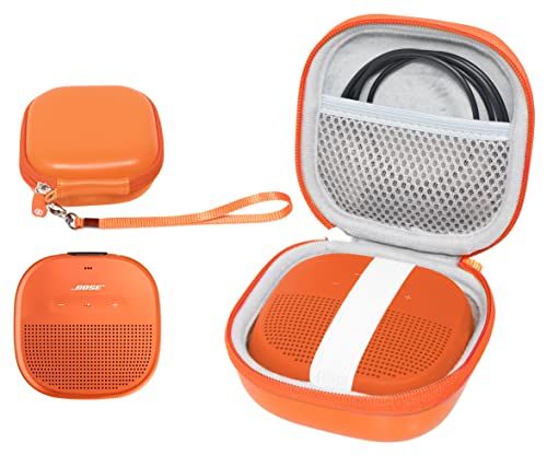 Schutzhülle für Bose SoundLink Micro-Bluetooth-Lautsprecher, Beste Farb- und Formabstimmung, sicheres und einfaches Herausziehen des Riemens, Netztasche für Kabel und Zubehör von WGear