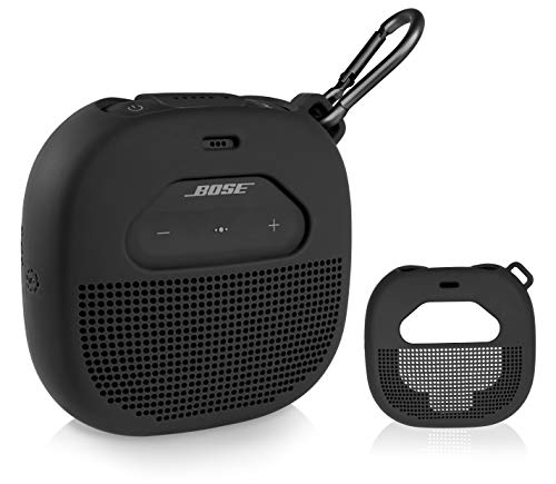 Silikonhülle für Bose SoundLink Micro tragbare Outdoor-Lautsprecher, individuelles Design, bietet alle 6 Anweisungen Schutz, passt am besten in Form und Farbe (schwarz) von WGear