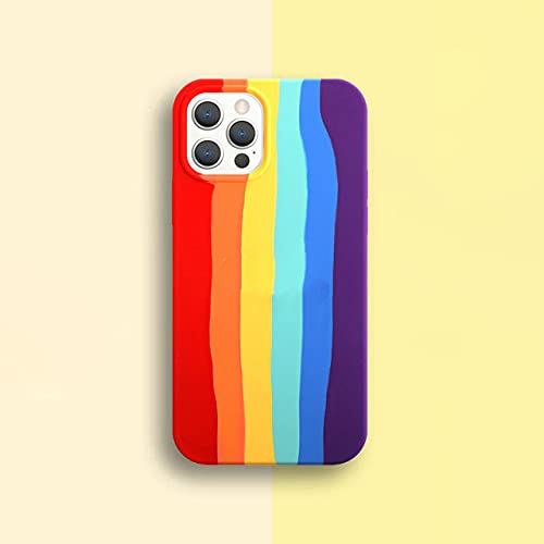 Regenbogen-Handyhülle für iPhone 6 7 8 Plus X XR 11 12 Pro Max Silikonfarbe zeichnete niedliche Rückseite Qualität Bunte Schutzhülle,A,für iPhone 11Pro von WHBDJ