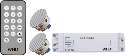 WHD Radio HLS 51 Basic Set chrom Lautsprecher, Fernbedienung, Radio Chrom 106-005-07-100-00 von WHD