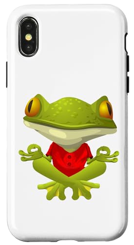 Hülle für iPhone X/XS Grüner Yoga-Frosch von WHITE BEARD Art Gifts Clothing Accessories