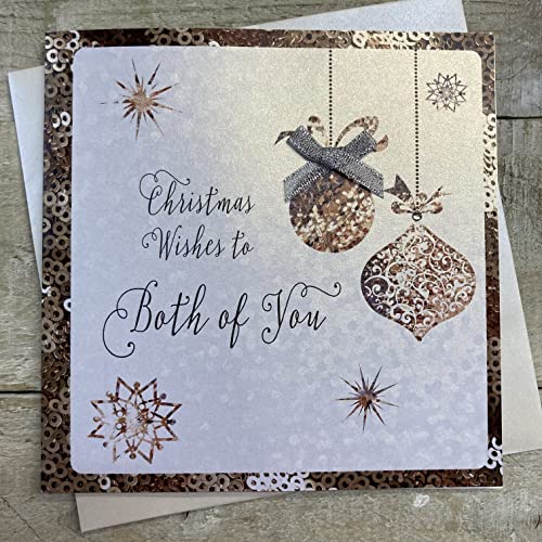 WHITE COTTON CARDS C4-by Christmas Wishes to Both of You handgefertigte Weihnachtskarte von WHITE COTTON CARDS