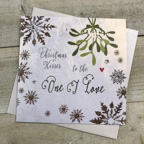 WHITE COTTON CARDS F2-OL Weihnachtskarte"To The One I Love", handgefertigt von WHITE COTTON CARDS