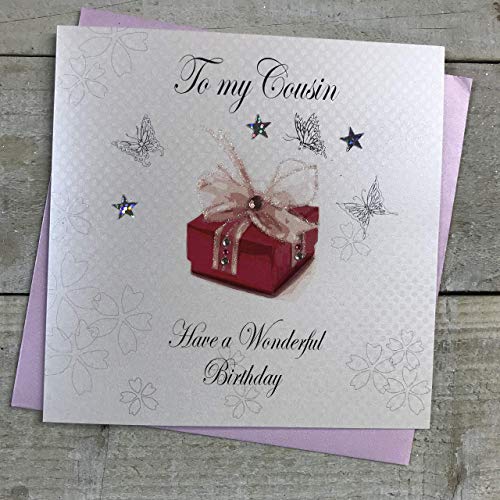 White Cotton Cards BD93 "To My Cousin Have a wonderful Birthday" Handarbeit von WHITE COTTON CARDS