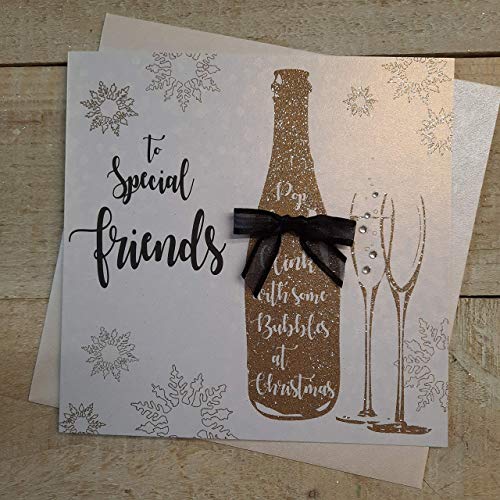 White Cotton Cards F1-SFS Weihnachtskarte "Special Friends", handgefertigt von WHITE COTTON CARDS