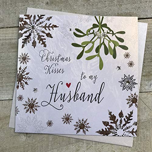 White Cotton Cards F2-H Weihnachtskarte"To my Husband", handgefertigt von WHITE COTTON CARDS