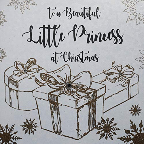 White Cotton Cards F4-LP Weihnachtskarte, Aufschrift"To a Beautiful Little Princess", handgemacht von WHITE COTTON CARDS