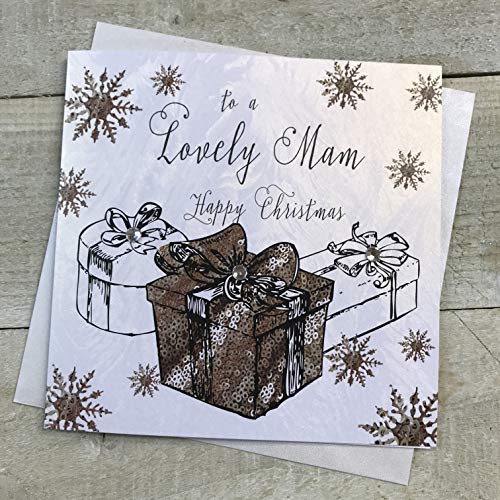 White Cotton Cards F4-MAM Weihnachtskarte, Aufschrift"To a Lovely Mam", handgemacht White Cotton Cards F4-MAM Weihnachtskarte, Aufschrift"To a Lovely Mam", handgemacht von WHITE COTTON CARDS