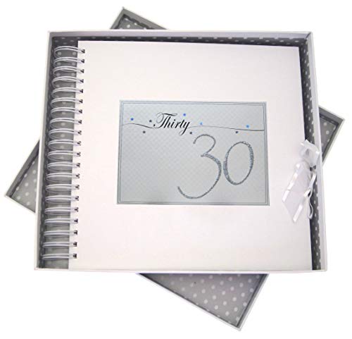 White Cotton Cards LLN30C Geburtstagskarte/Erinnerungsbuch zum 30. Geburtstag, holografische Sterne und Glitzer von WHITE COTTON CARDS