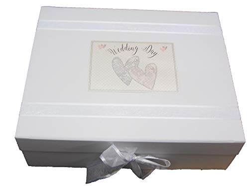 White Cotton Cards NWH2X Erinnerungsschachtel mit Herzmuster, für Hochzeit, groß von WHITE COTTON CARDS