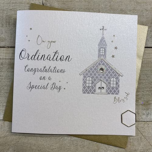 White Cotton Cards Ordinationskarte, Silberkirche (D179 & XD179) von WHITE COTTON CARDS