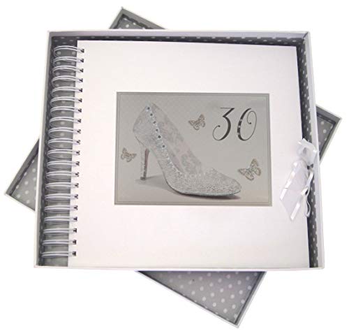 White Cotton Cards SHU30C Glückwunschkarte zum 30. Geburtstag, Motiv Silberschuh von WHITE COTTON CARDS