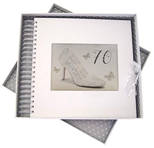 White Cotton Cards SHU70C Glückwunschkarte zum 70. Geburtstag, Motiv Silberschuh von WHITE COTTON CARDS