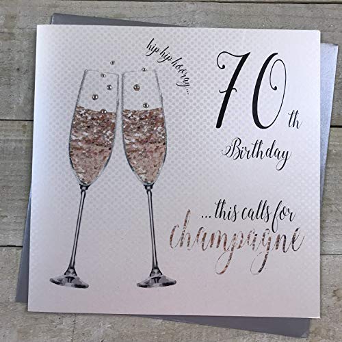 White Cotton Cards XDT83-70 Glückwunschkarte zum 70. Geburtstag, handgefertigt, groß White Cotton Cards XDT83-70 Glückwunschkarte zum 70. Geburtstag, handgefertigt, groß von WHITE COTTON CARDS