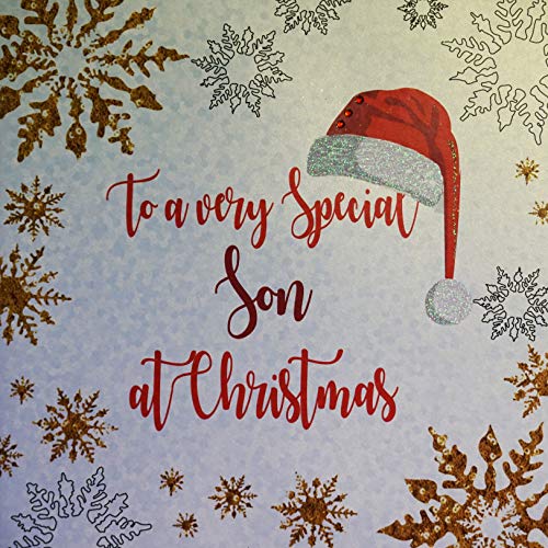 White Cotton Cards XF2-SON Weihnachtskarte, Aufschrift"To a Very Special Son at Christmas", handgefertigt, groß von WHITE COTTON CARDS