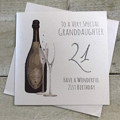 White Cotton Cards g21gd"To A Very Special Granddaughter Have a wonderful 21. Geburtstag" 21. Geburtstag, handgefertigt von WHITE COTTON CARDS