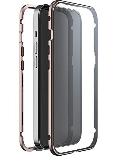WHITE DIAMONDS - Hülle 360 Grad Glass Case Passend für Apple iPhone 14 Pro I Handyhülle, Durchsichtig, Magnet Verschluss Cover (Transparent mit goldenem Rahmen) von WHITE DIAMONDS