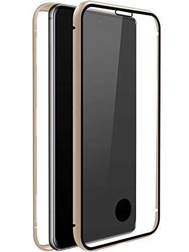 White Diamonds - Handyhülle 360 Glass Case Hülle Passend für Samsung Galaxy S20 I Transparent, Magnet Verschluss, Clear Cover (Transparent mit goldenem Rahmen) von WHITE DIAMONDS